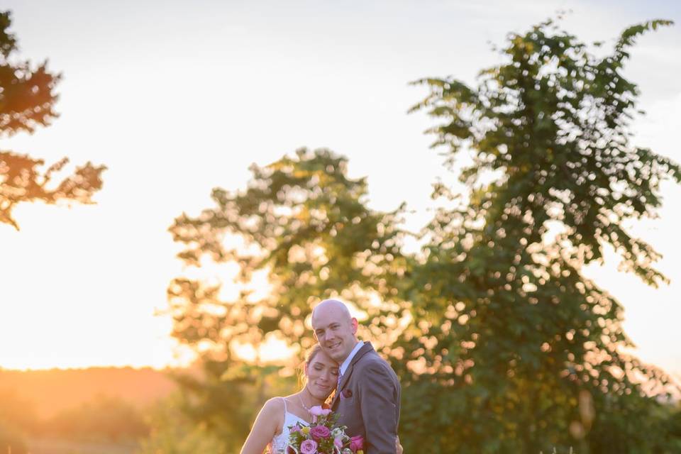 Bride and Groom Sunset