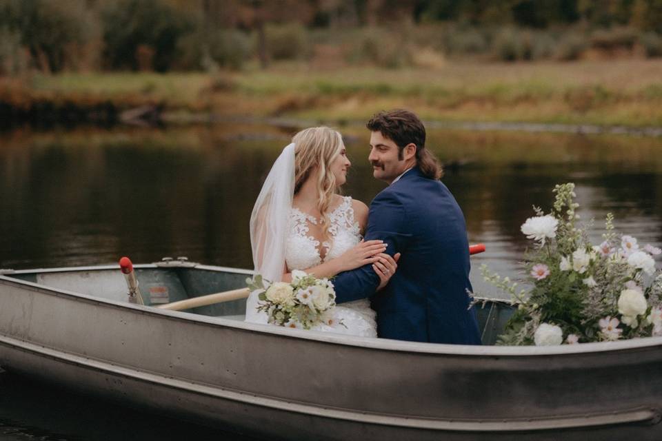 Bride and Groom In a Boat