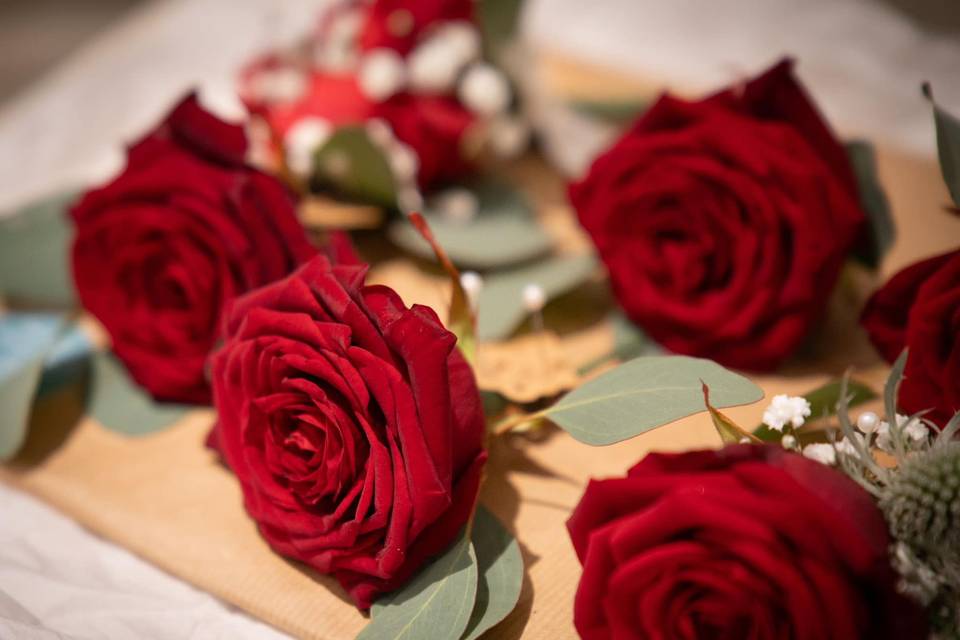Red rose buttonhole