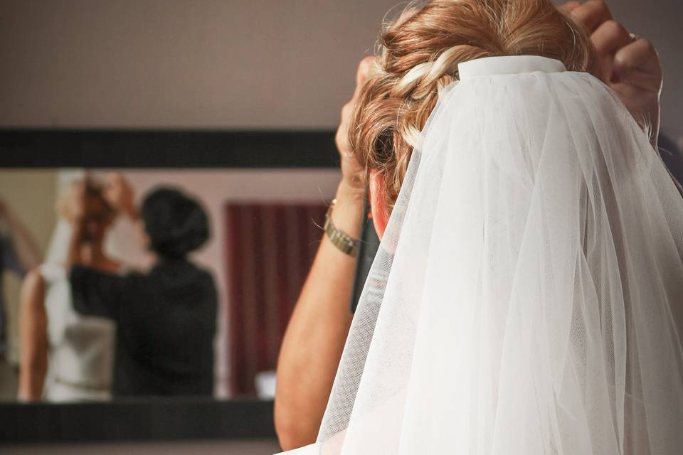 A bride prepares