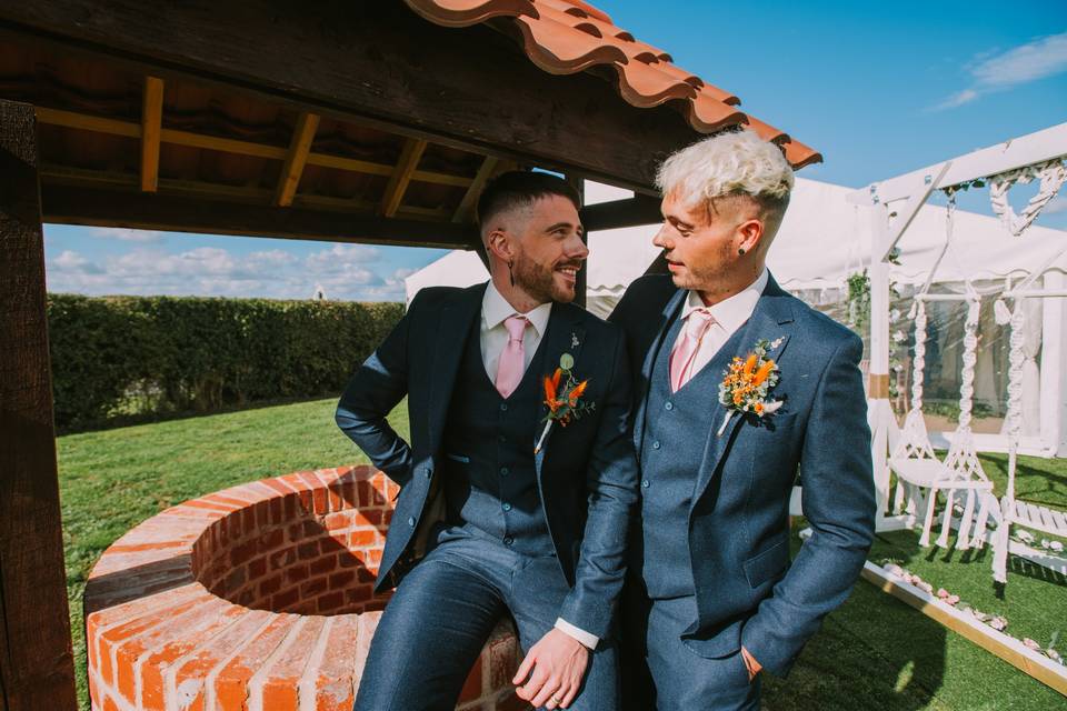 Couple at the wishing well