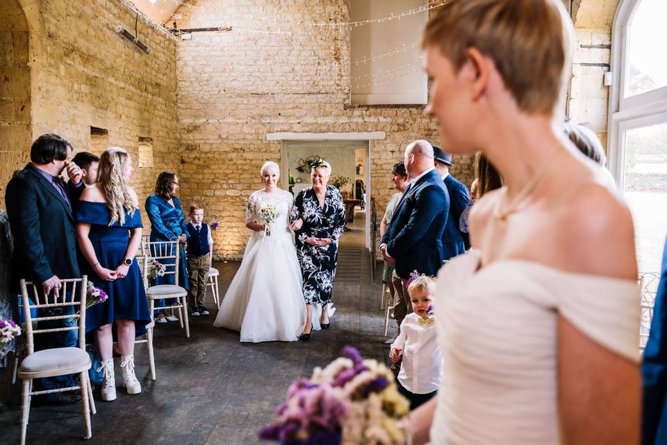 The aisle at Lapstone Barn