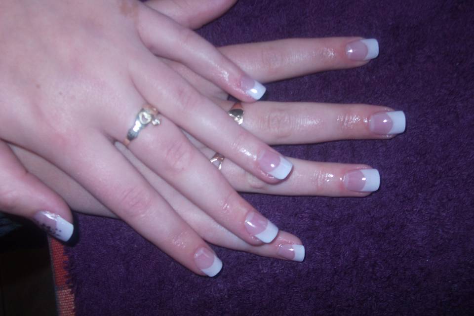 Acrylic extensions with nail art