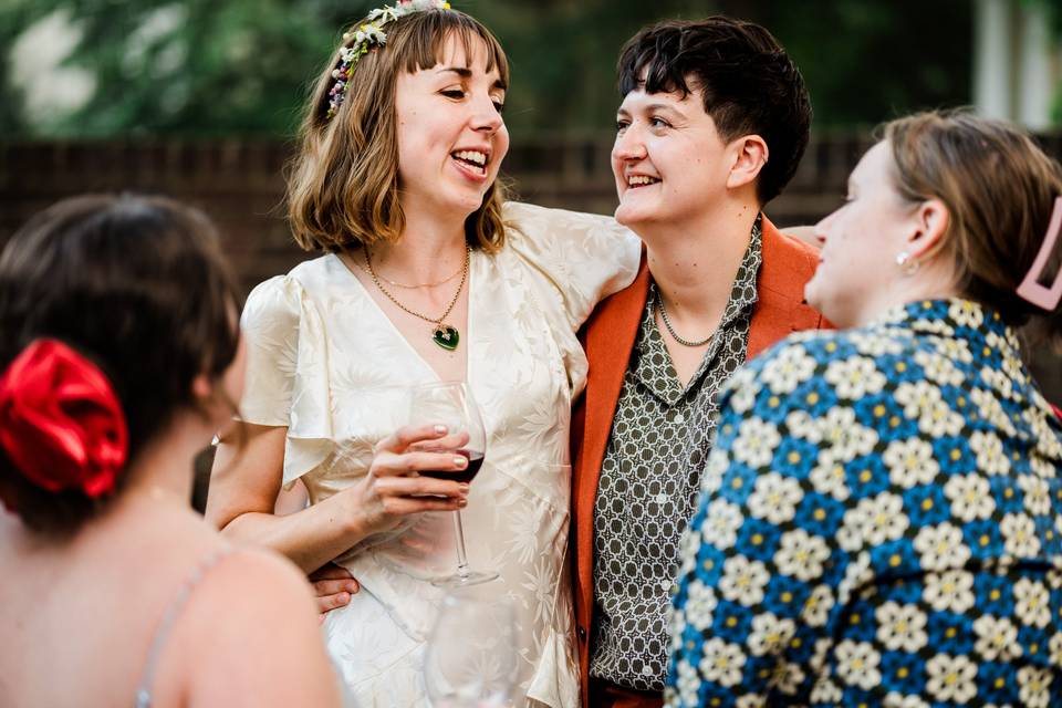 Friends at the reception