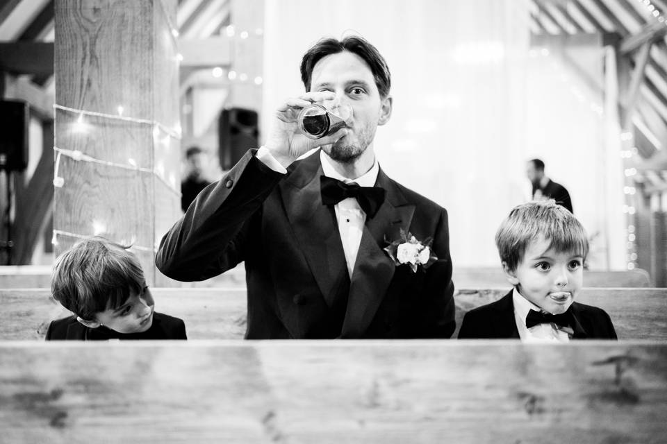 Groom and his little best men