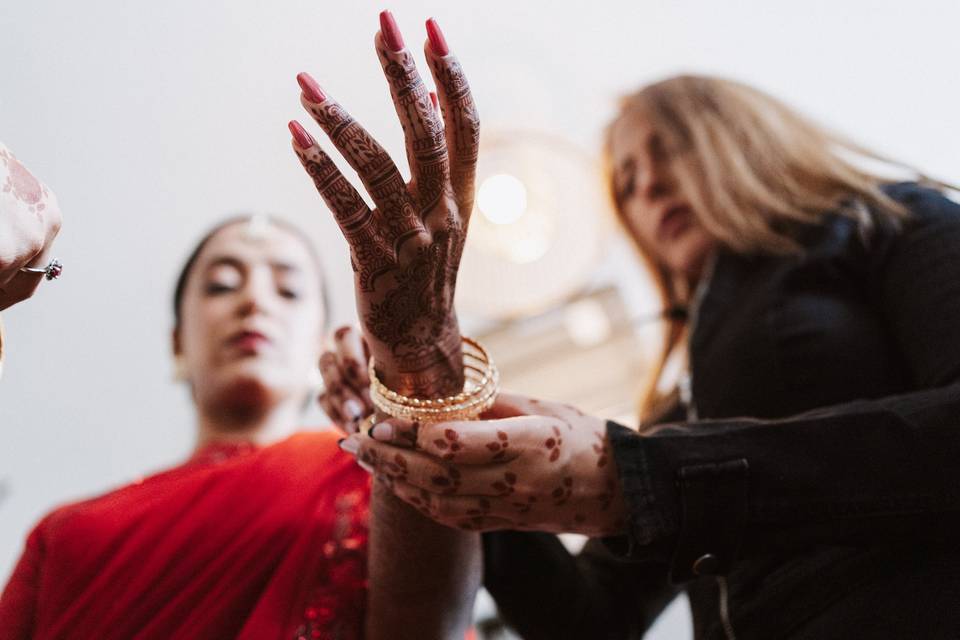A bride with traditional henna