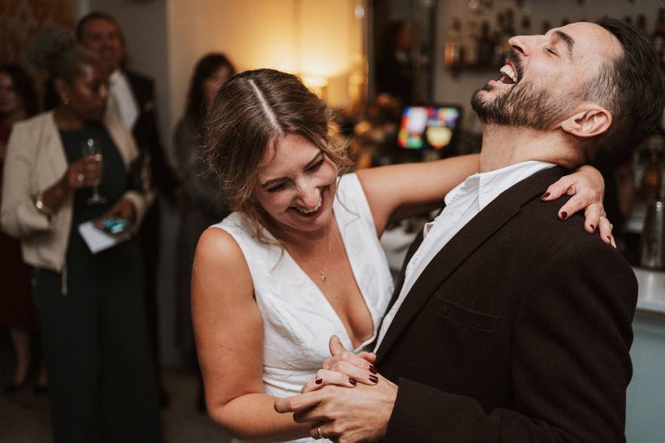 Laughing first dance