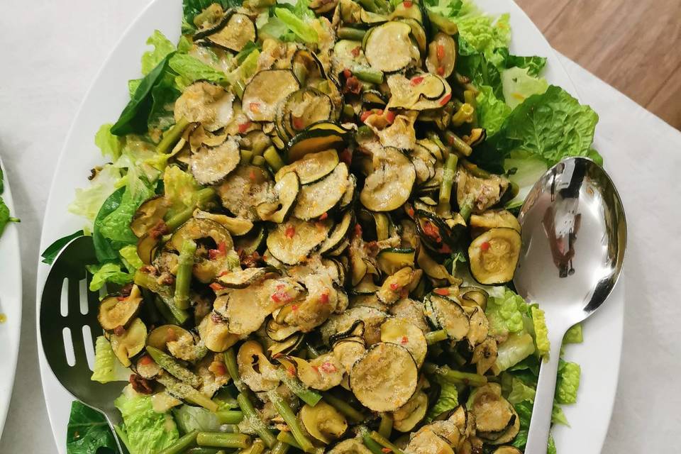 Courgette and tahini salad