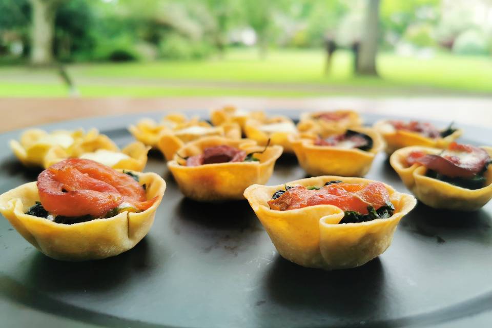 Spinach, pepper, gruyére