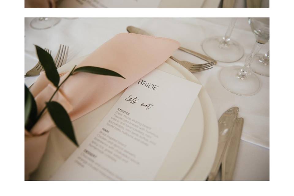 Bespoke menu cards