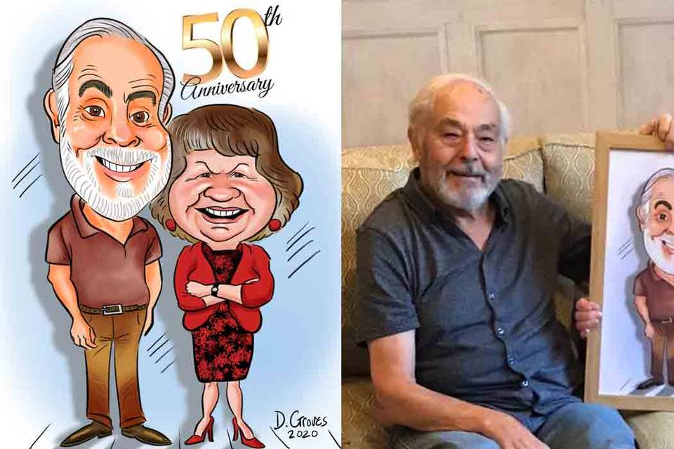 Wedding anniversary caricature