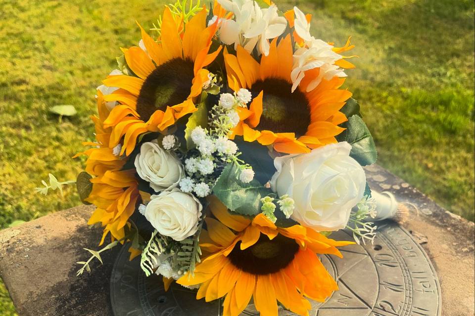 Sunflowers and roses