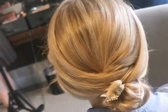 Bridesmaid hairstyling