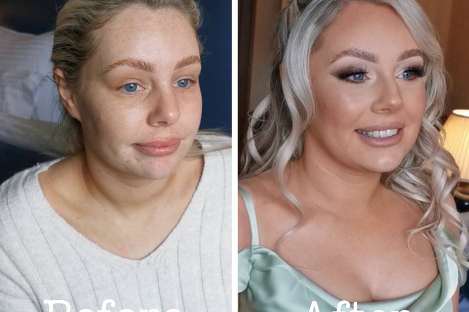 Before&after bridesmaid glam