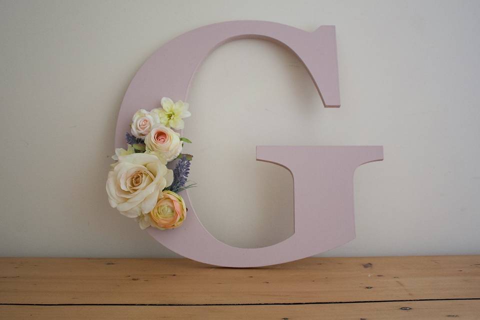 Floral and painted letter