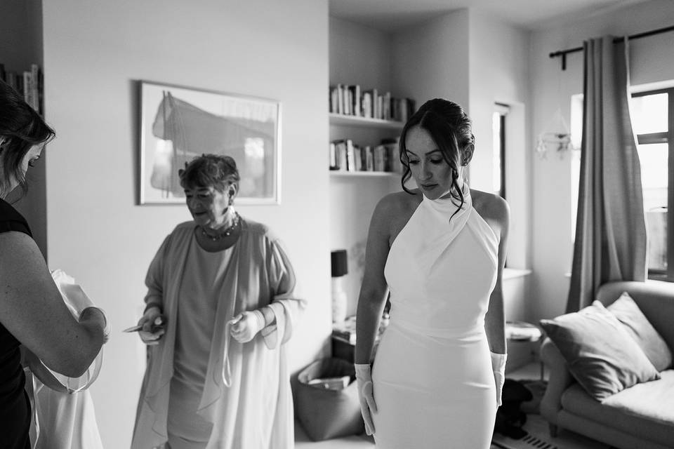 Mother of Bride helps out