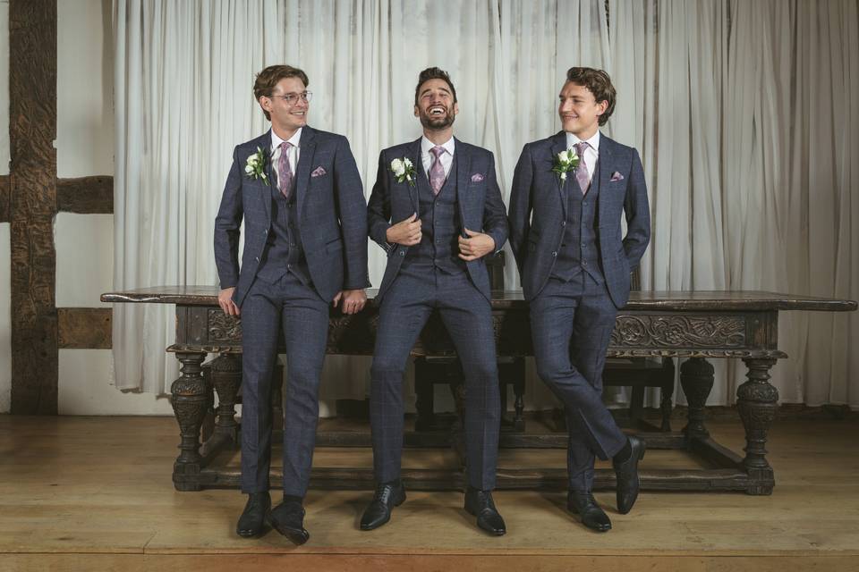 Three-piece wedding suits