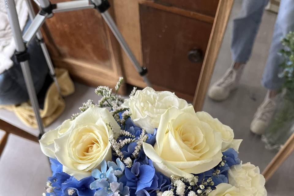 Blue bridesmaid bouquet