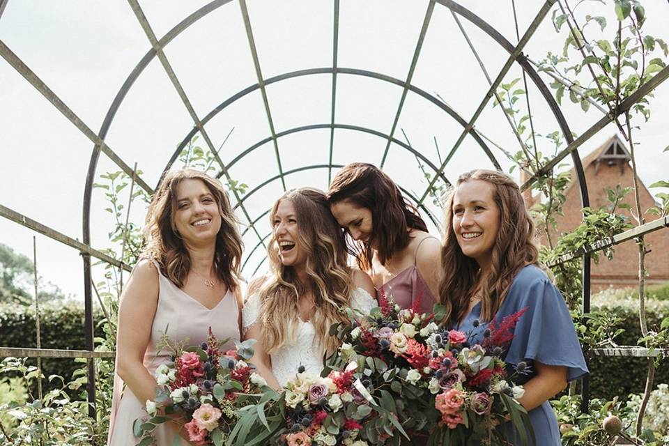 Bride and bridesmaids