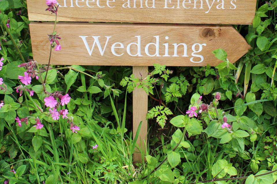 Rheece and Elenya's wedding sign