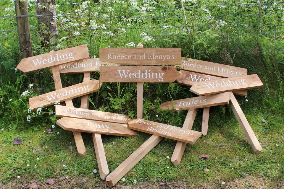 Country Lane Wedding Signage