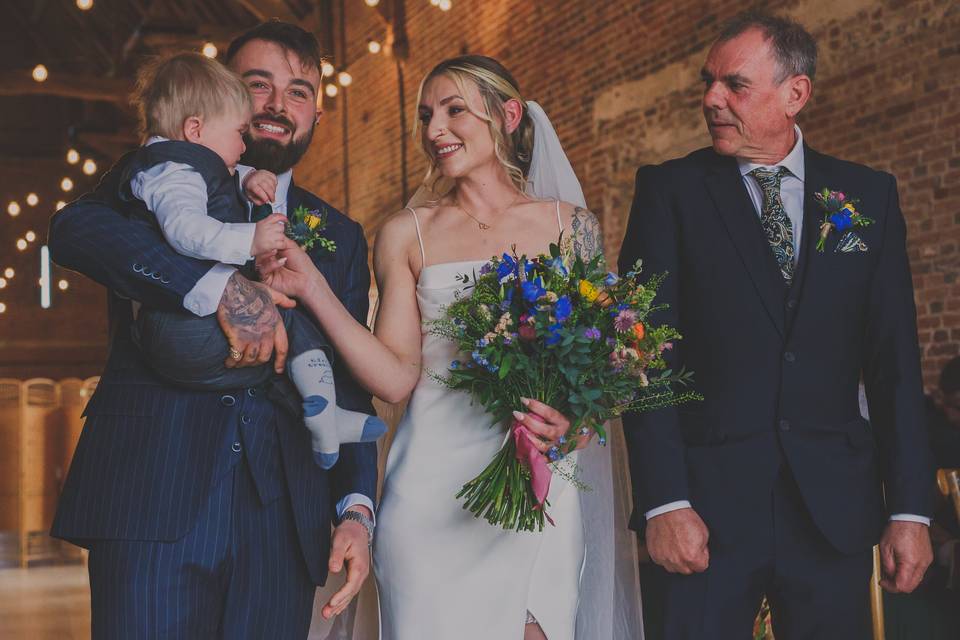 Wedding ceremony godwick barn