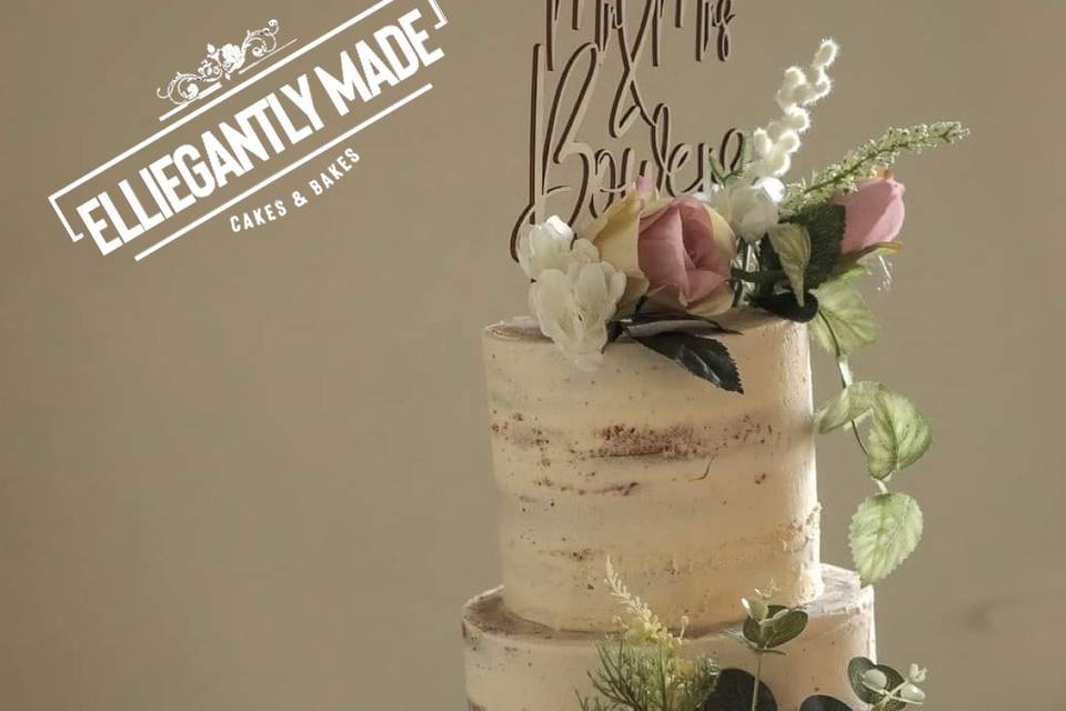 Semi naked wedding cake