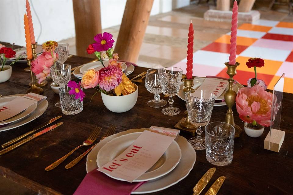 A colourful tablescape