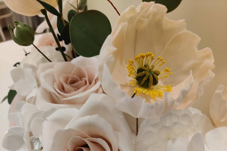 Sugar flowers on cake