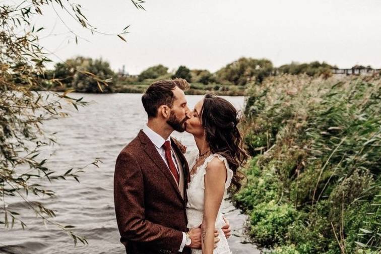 Couple by lake