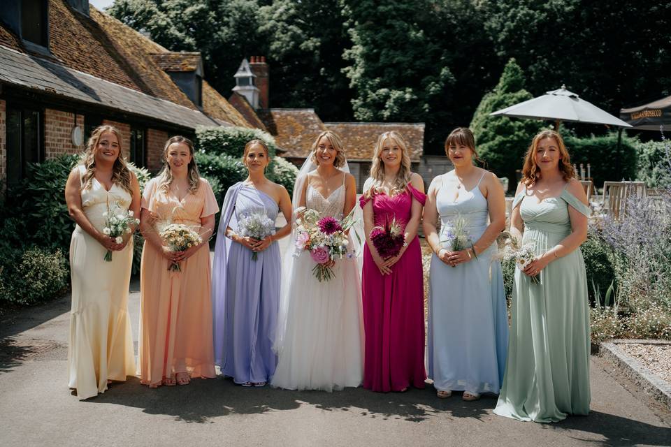 Monotype Bridesmaids Bouquets