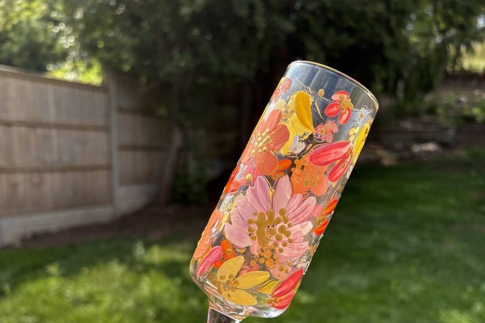 Pink and orange flute