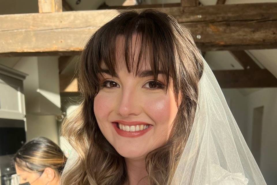 Dewy bridal glam