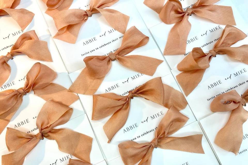 Invitations with Silk Ribbon