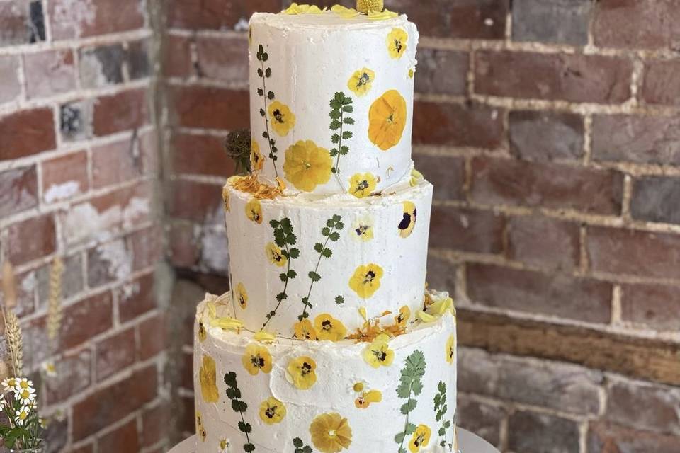 Three tier vegan wedding cake