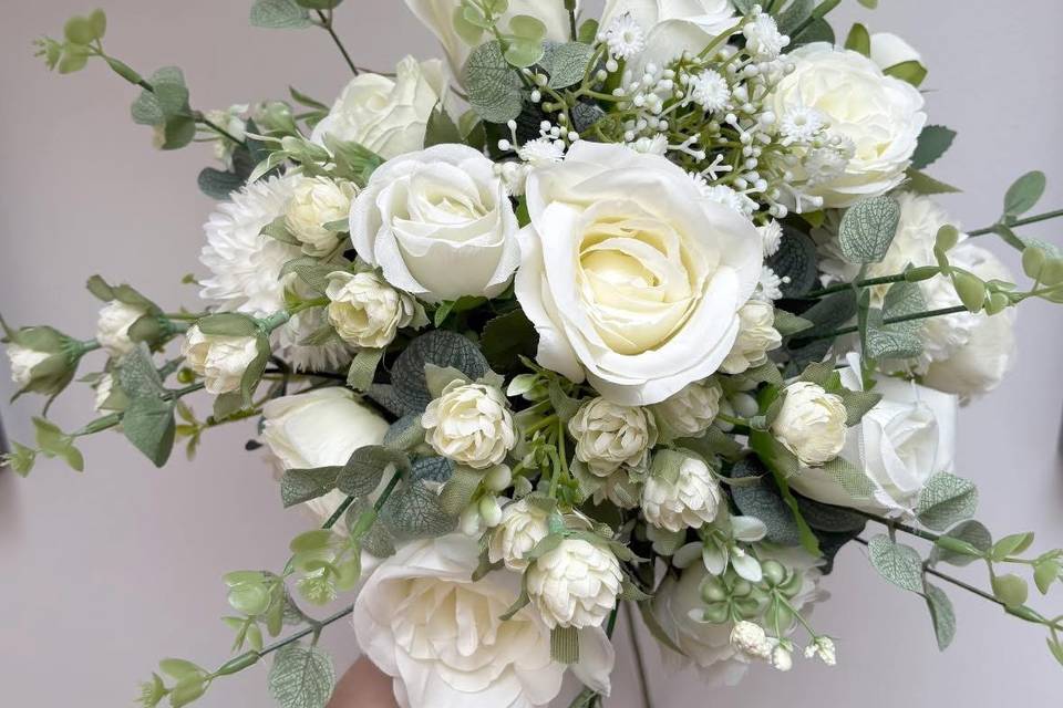 Ivory and sage bridal bouquet