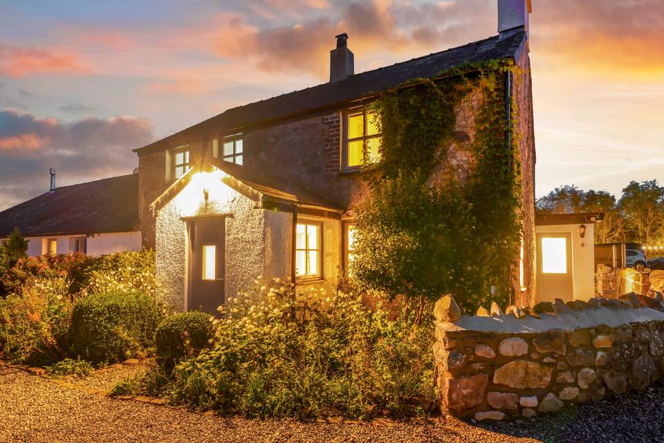 Farmhouse in twilight