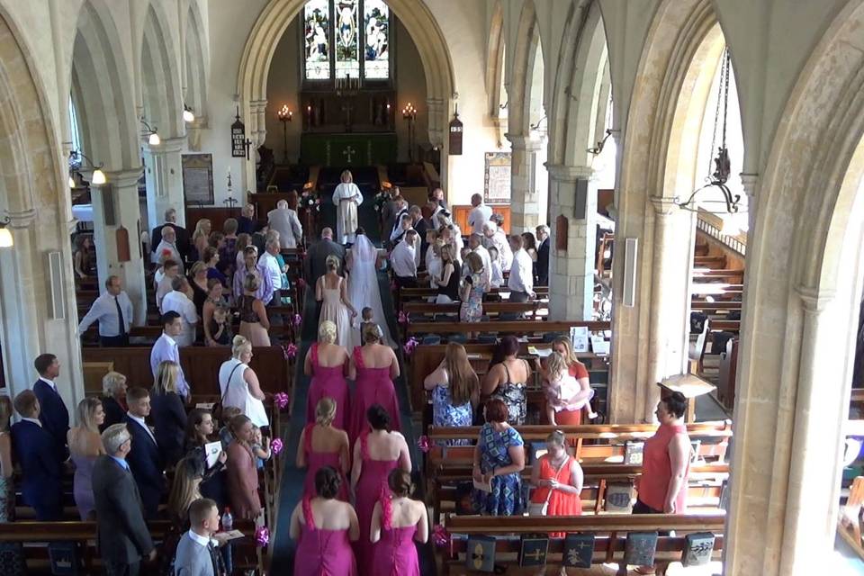 Overview of church wedding