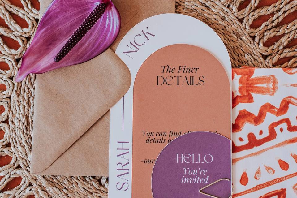 Aubergine Love Invitation