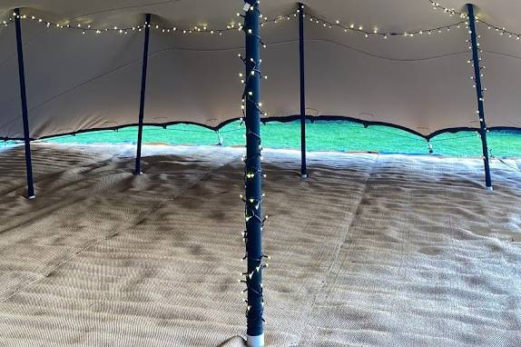 Inside stretch tent