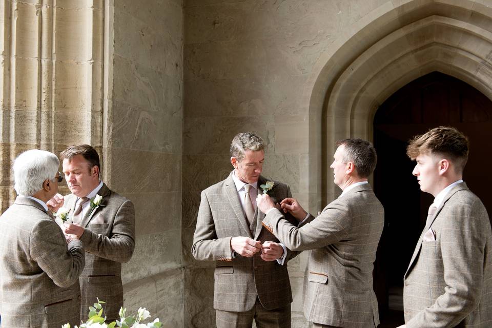 Grooms getting ready