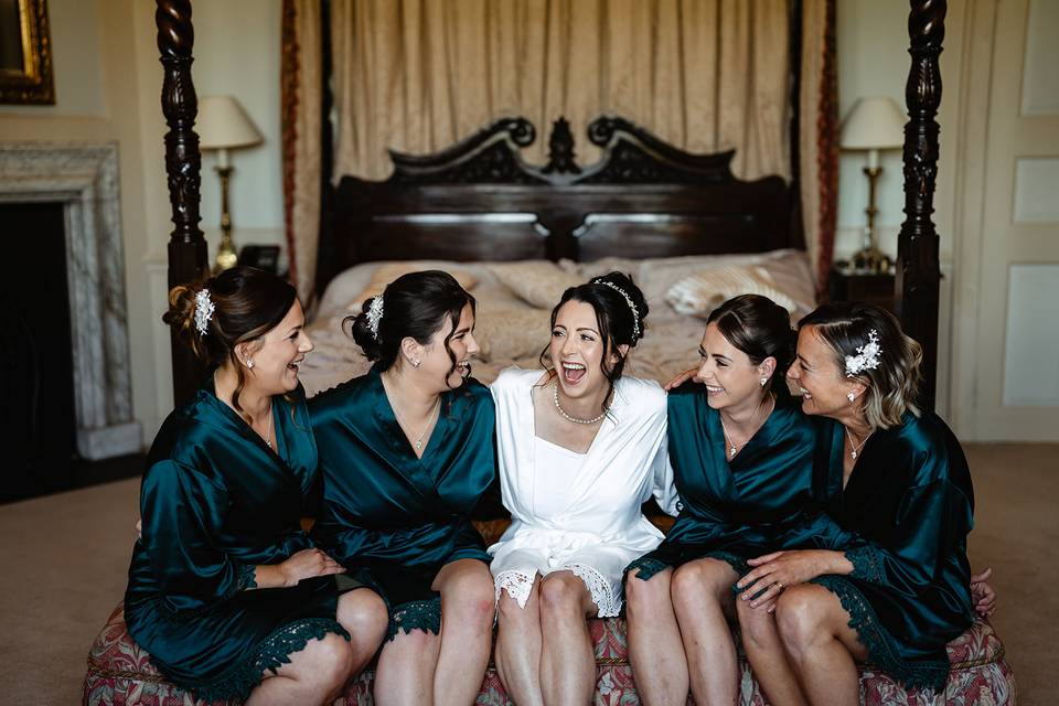 Bride and bridesmaids