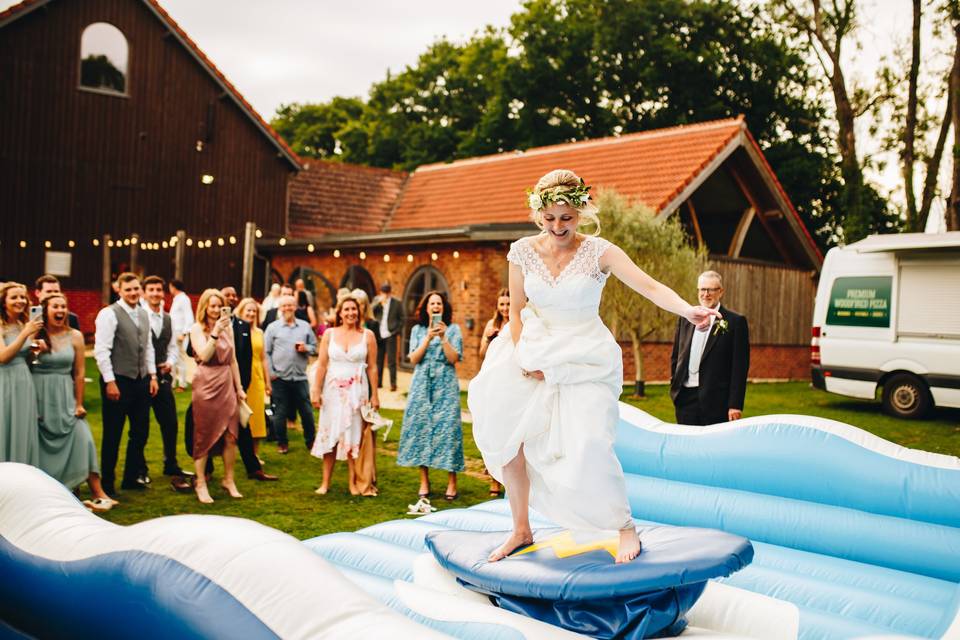 Kirsty on the surfboard!