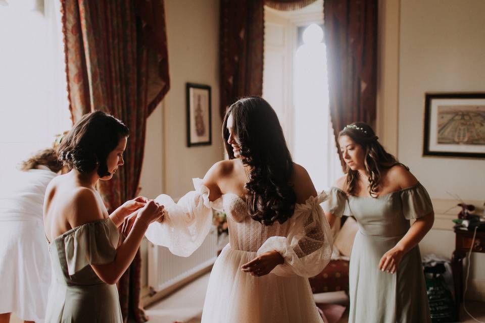 Bride getting ready