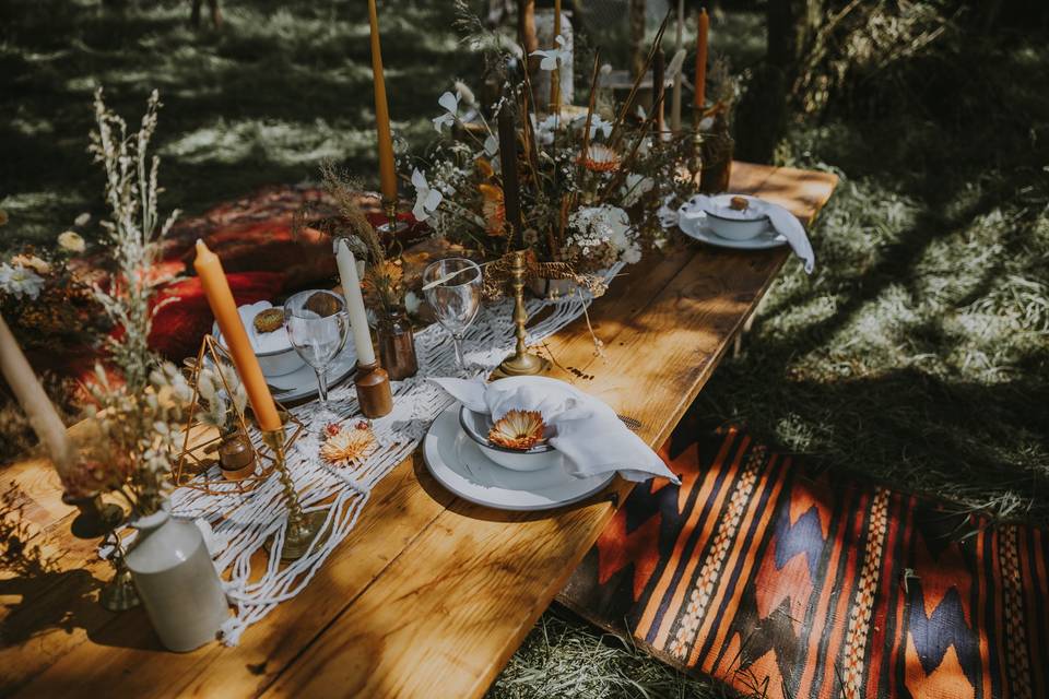 Macrame table runner