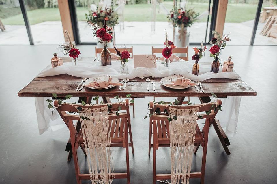 Macrame chair backs