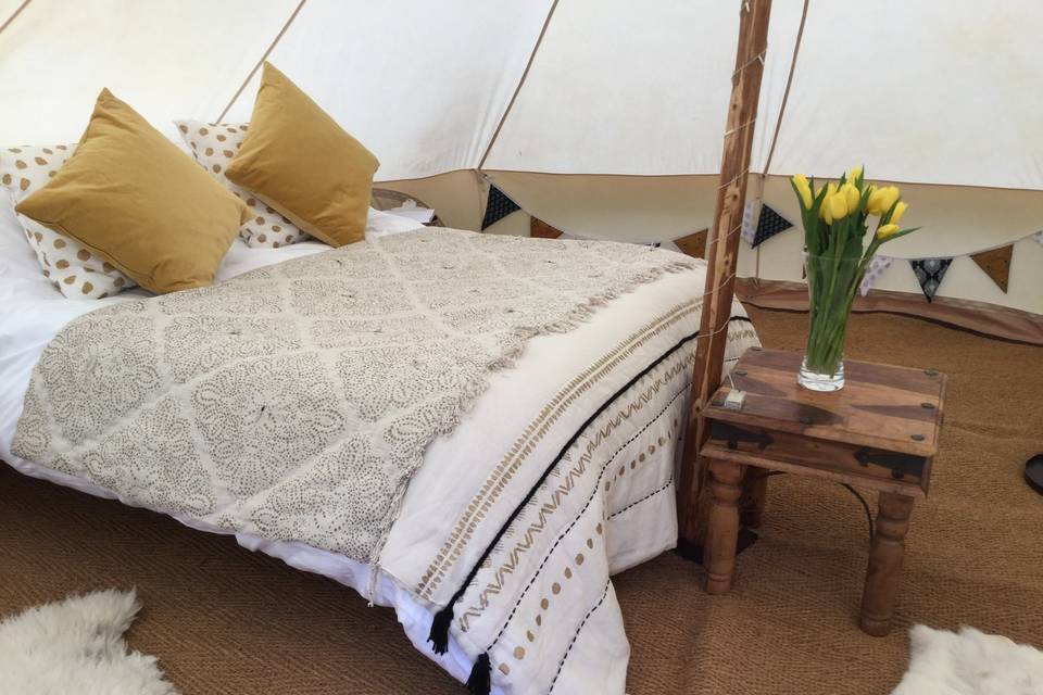 Real beds in our wedding tents