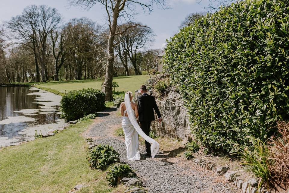 Path from boathouse to lawn