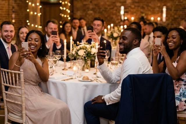 Guests share from the table