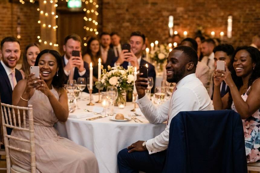 Guests share from the table